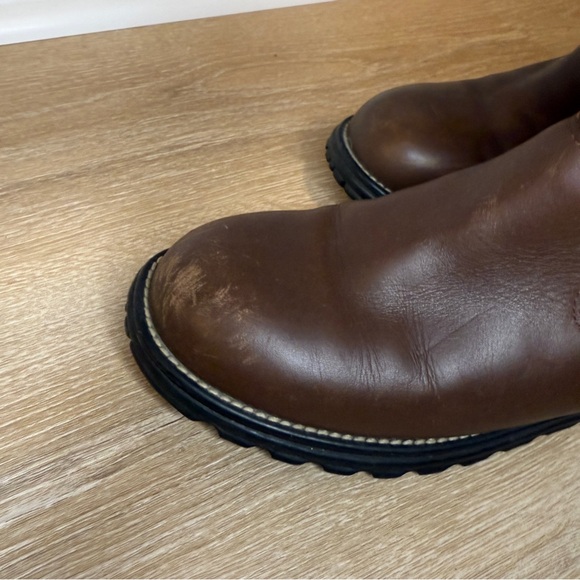 UGG Women’s Brooks Brown Leather & Suede Boots Size 10 - Picture 5 of 7